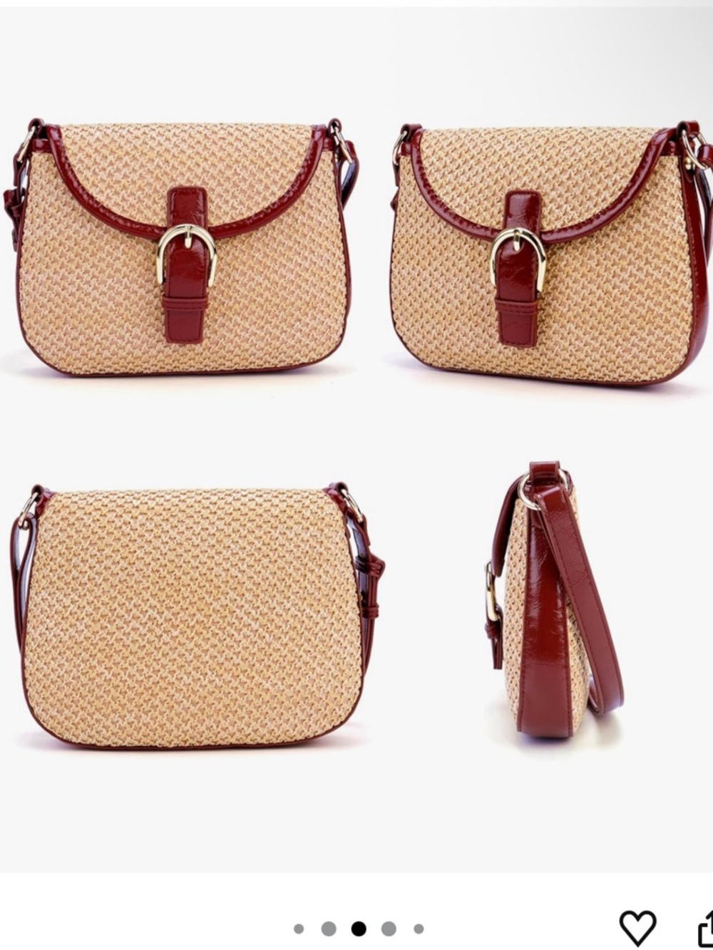 Woven Straw tote crossbody shoulder bag - Picture 4 of 9